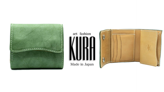 【KURA leather】Half Wallet #14 Green が新登場‼