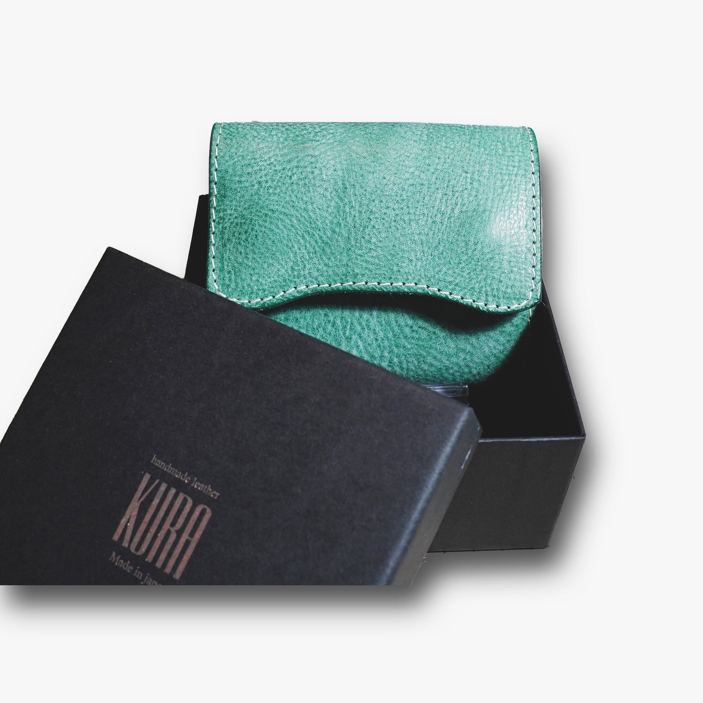 【KURA leather】Half Wallet(本革) #16 (ビリジアングリーン)