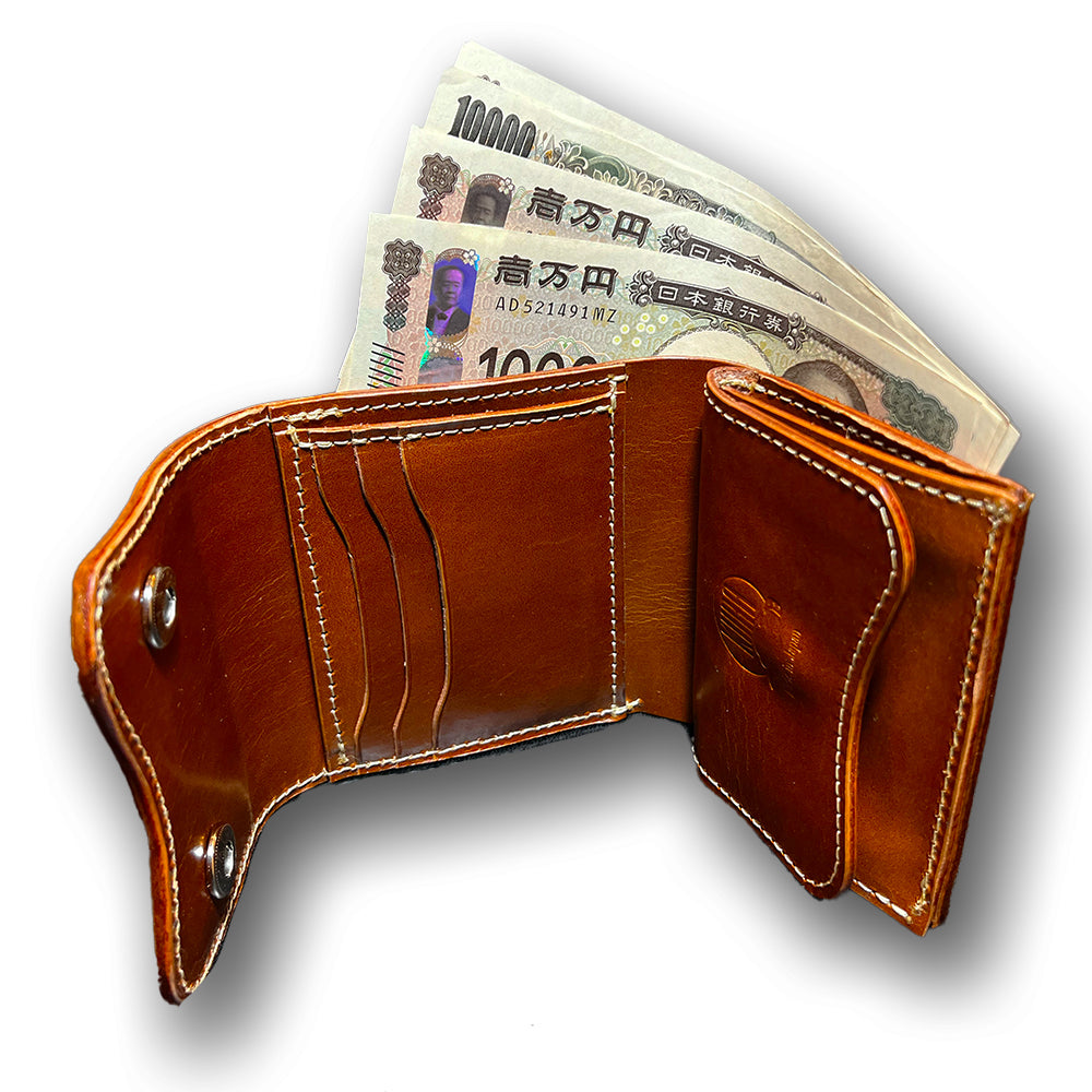 【KURA leather】Half Wallet(本革) #15(yellow)