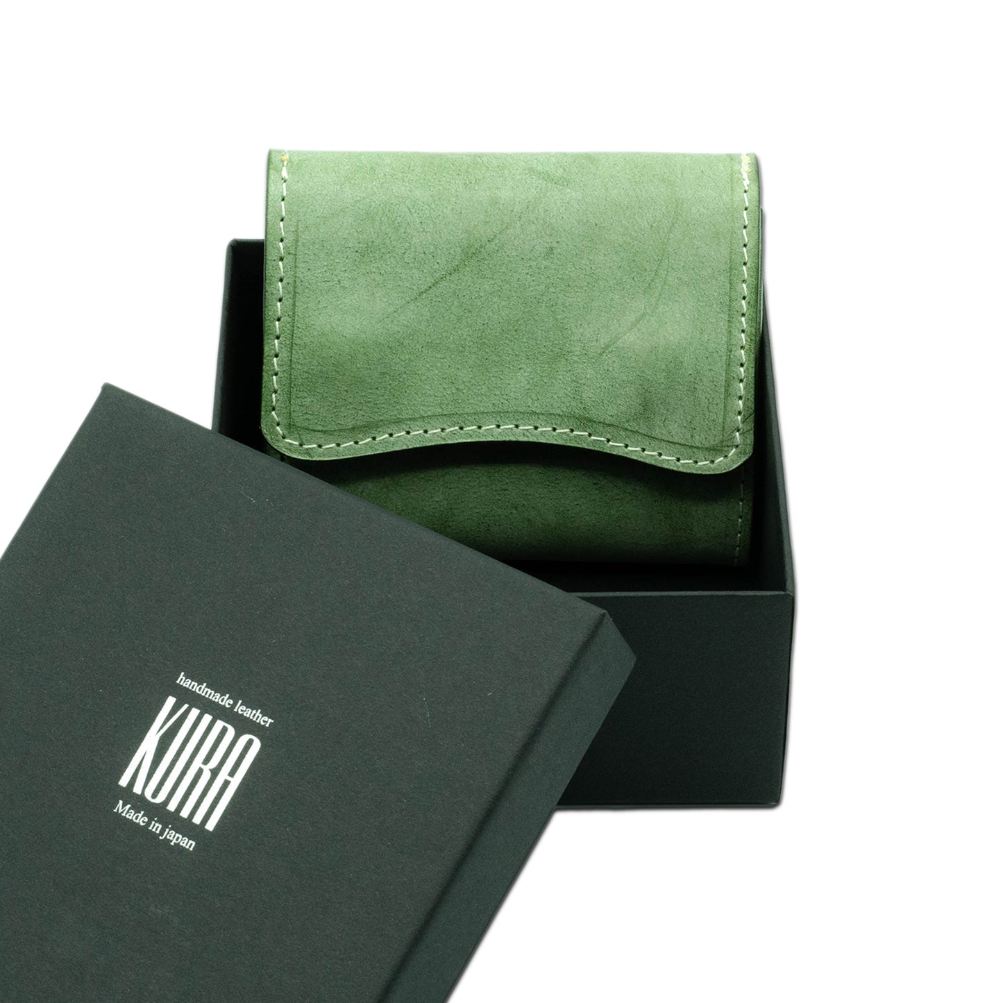 【KURA leather】Half Wallet #14 Green