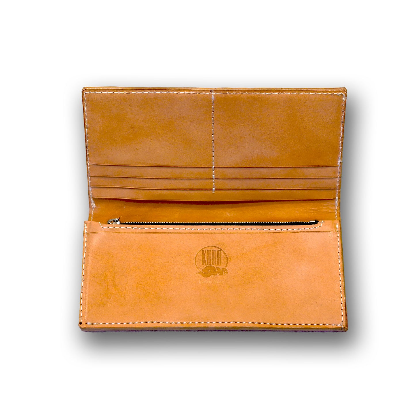 【KURA leather】 CORDOVAN (コードバン)ロングウォレット#18 natural