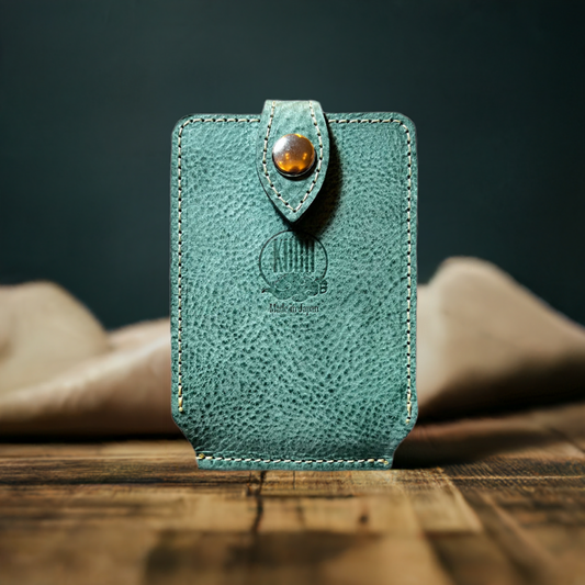 【KURA leather】mini wallet #02 Viridian Green(マネークリップ付き)