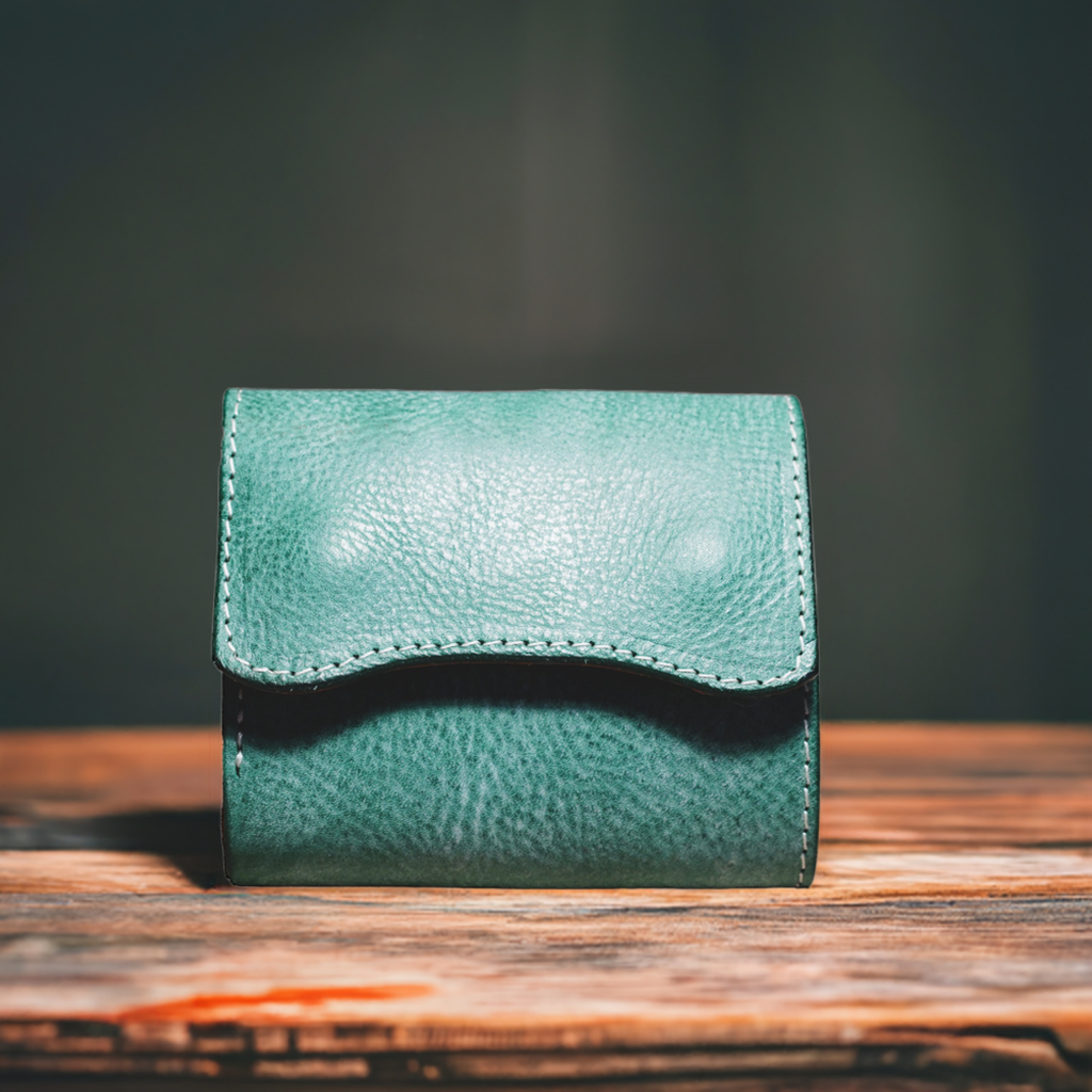 【KURA leather】Half Wallet(本革) #16 (ビリジアングリーン)