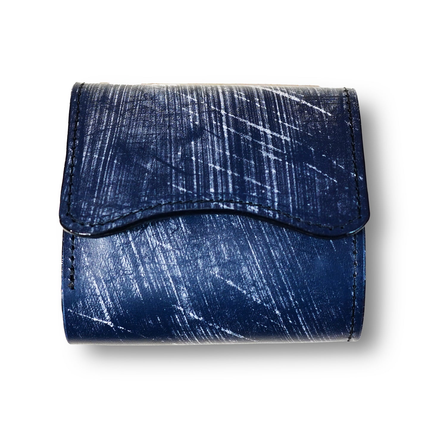 【KURA leather】Half Wallet(ブライドルレザー) ネイビーブルー#17