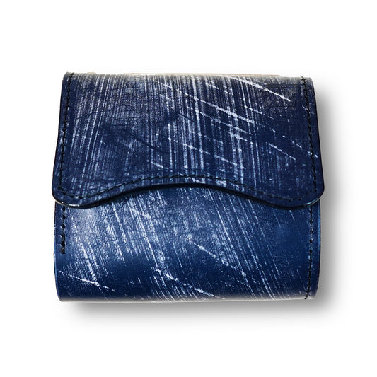【KURA leather】Half Wallet(ブライドルレザー) ネイビーブルー#17