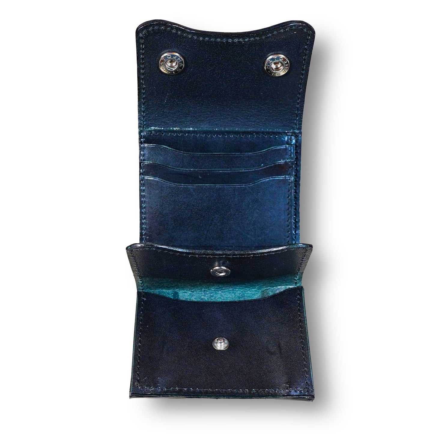 【KURA leather】Half Wallet(ブライドルレザー) ネイビーブルー#17