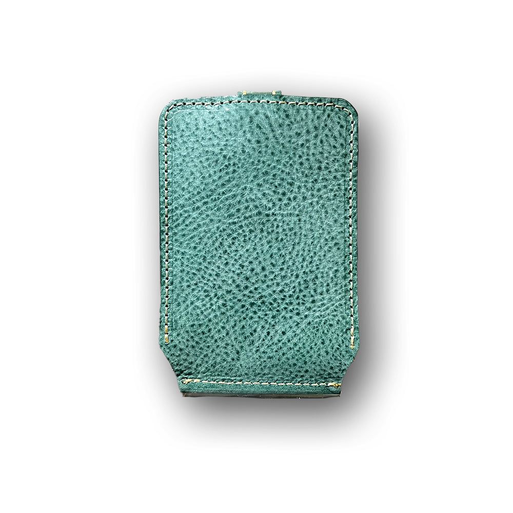【KURA leather】mini wallet #02 Viridian Green(マネークリップ付き)