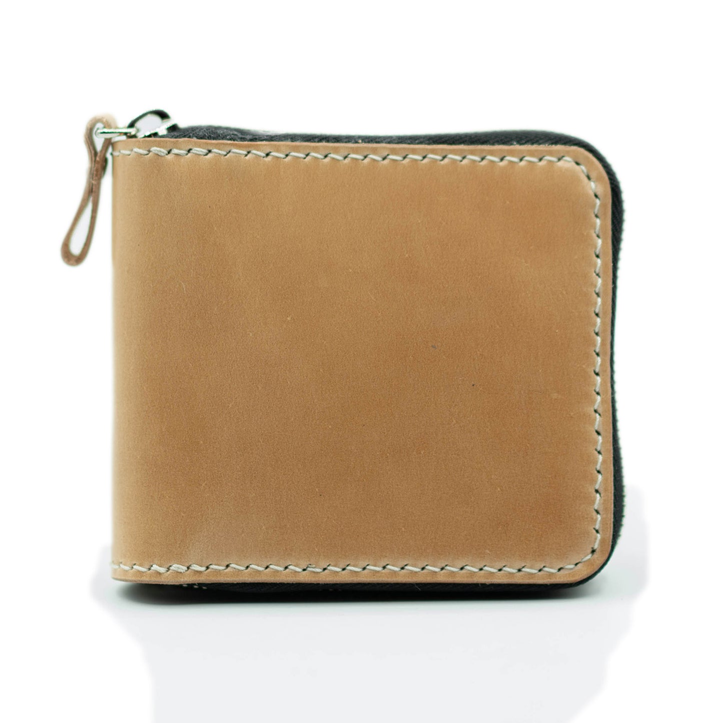 【KURA leather】 CORDOVAN (コードバン)ラウンドファスナー Half Wallet ナチュラル#05