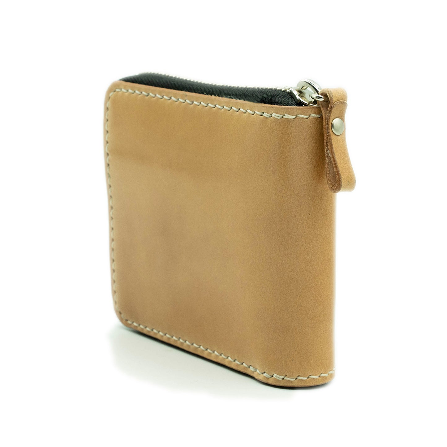 【KURA leather】 CORDOVAN (コードバン)ラウンドファスナー Half Wallet ナチュラル#05