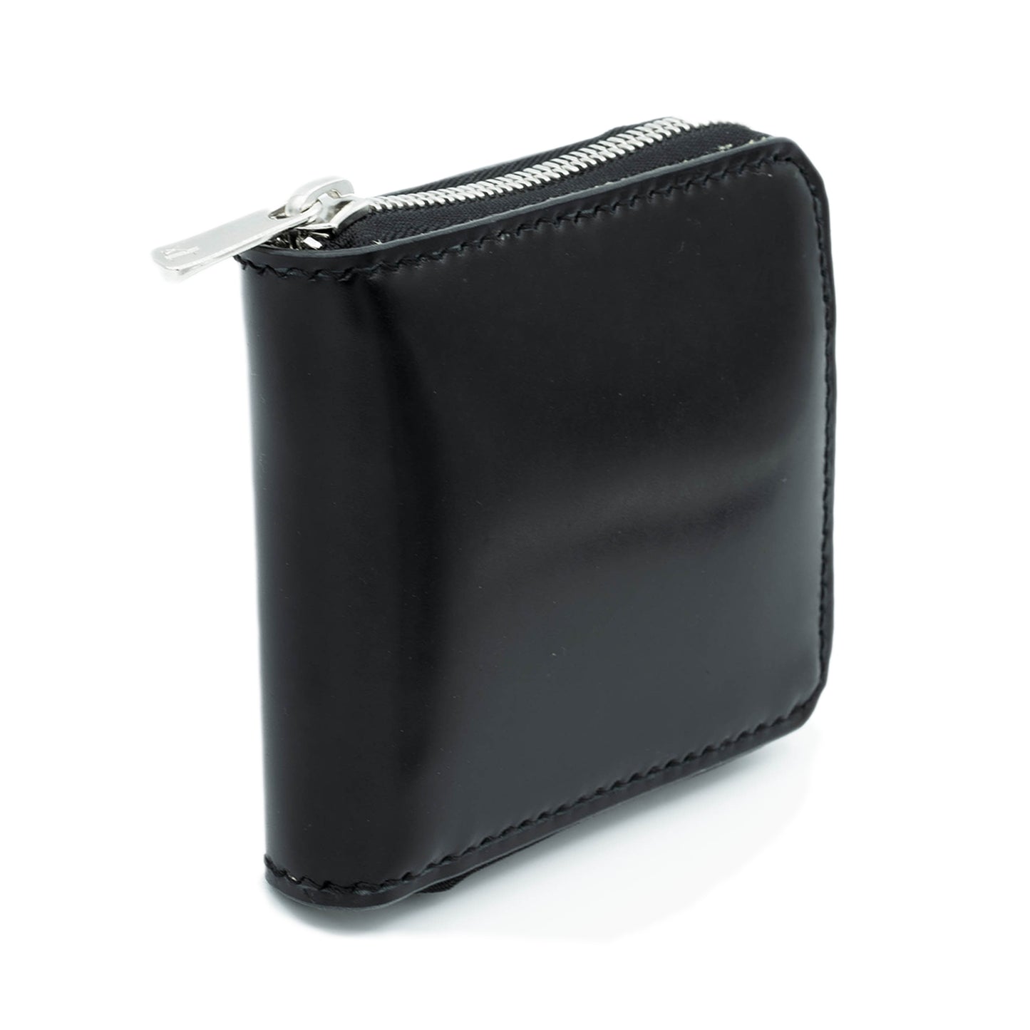 【KURA leather】 CORDOVAN (コードバン)ラウンドファスナー Half Wallet ブラック#06