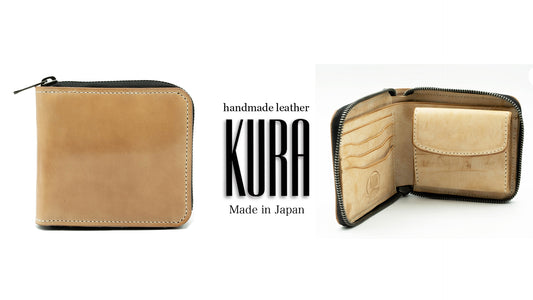 【KURA leather】 CORDOVAN (コードバン)ラウンドファスナー Half  Wallet＃05