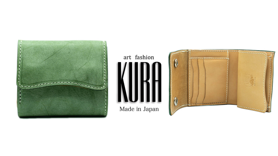 【KURA leather】Half Wallet ＃14 Green が新登場‼