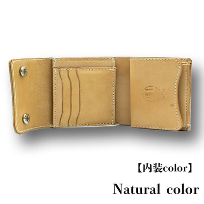 【KURA leather】Half Wallet(本革) ＃15（yellow）