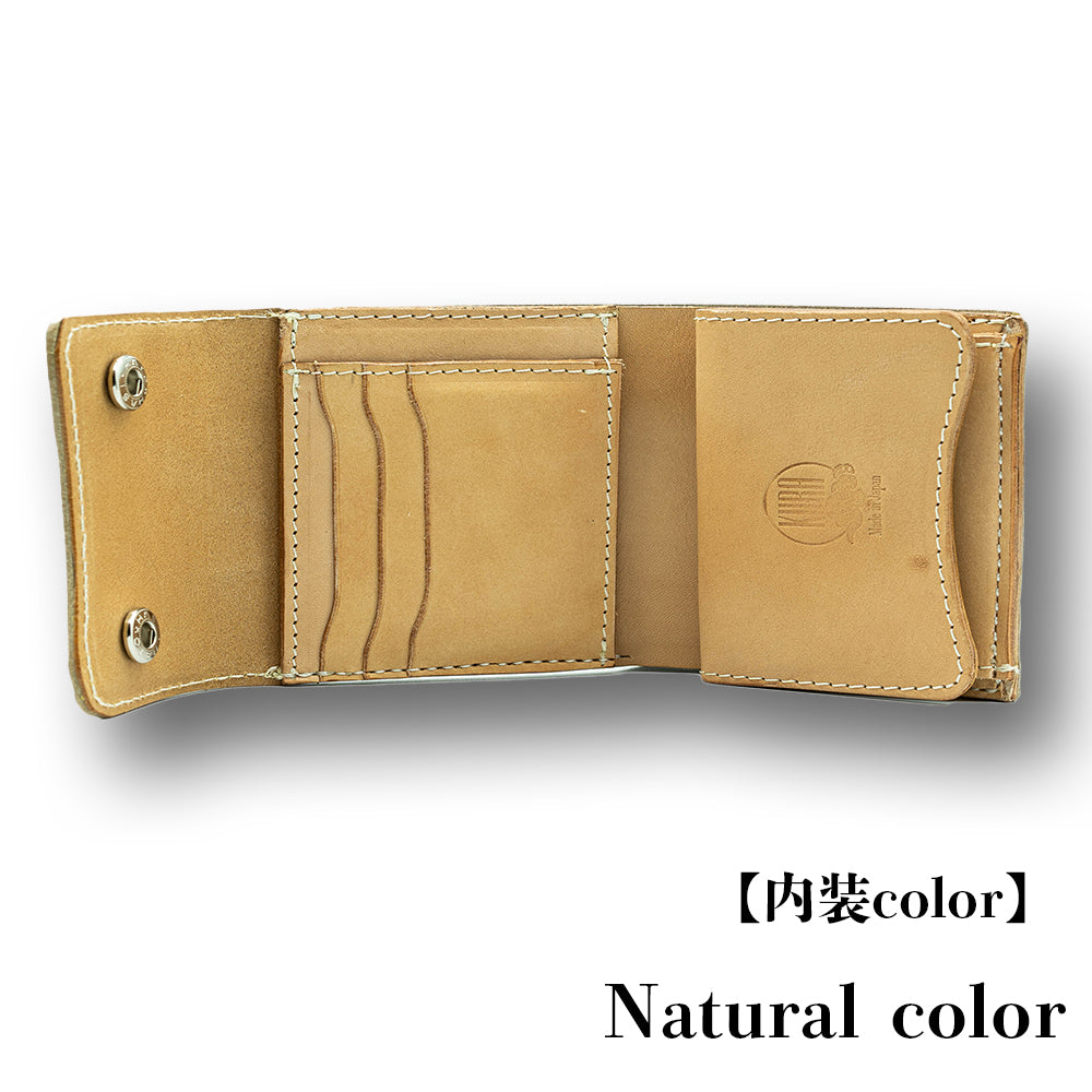 [KURA leather] Half Wallet #13 Brack