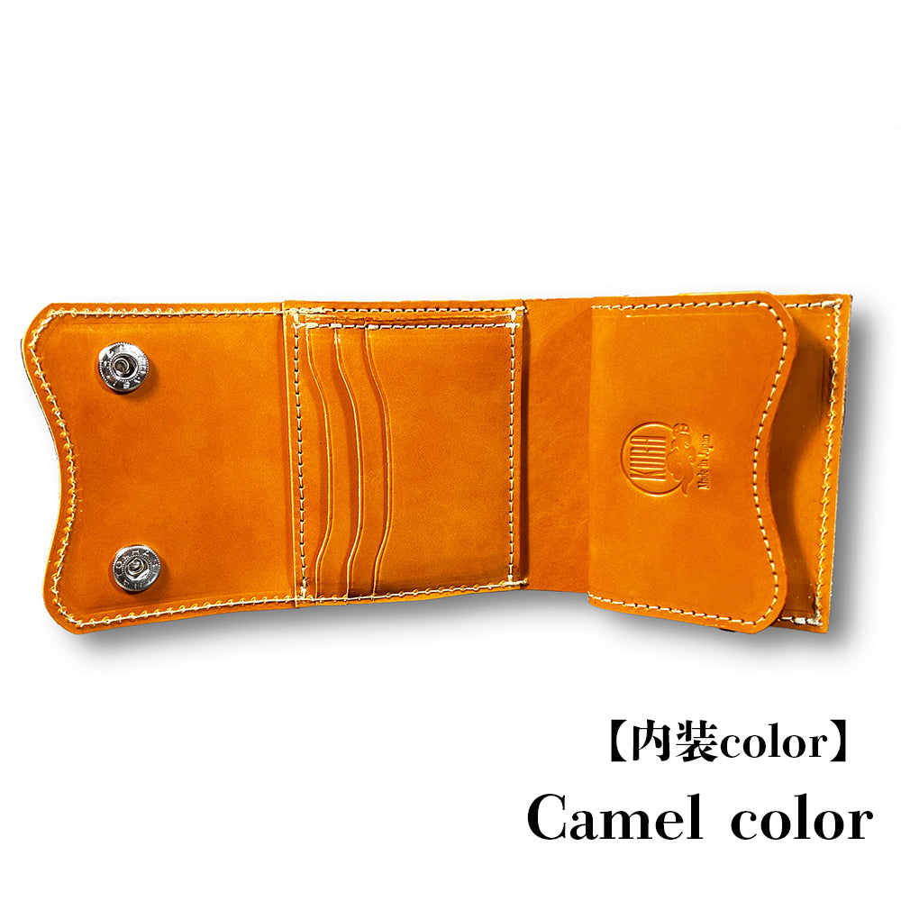 【KURA leather】Half Wallet(本革) ＃15（yellow）