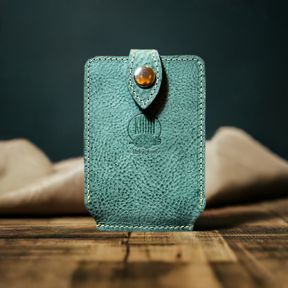 【KURA leather】mini wallet ＃02 Viridian Green(マネークリップ付き)