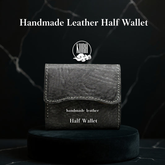 【KURA leather】Half Wallet(本革)＃13 Brack