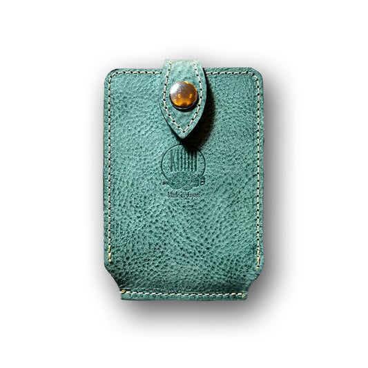 【KURA leather】mini wallet ＃02 Viridian Green(マネークリップ付き)