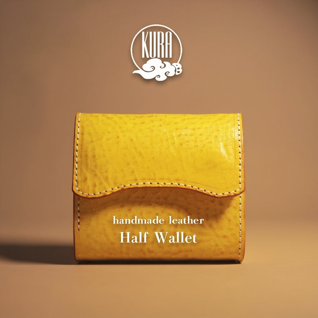 【KURA leather】Half Wallet(本革) ＃15（yellow）